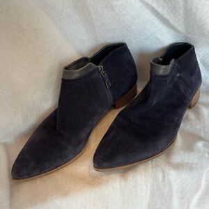 Alberto Fermani Navy Suede Boots ankle boot 38 side zip